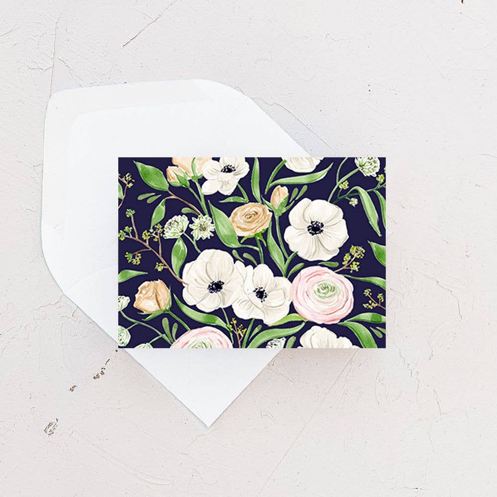 Panda Anemones Florals Mini Card