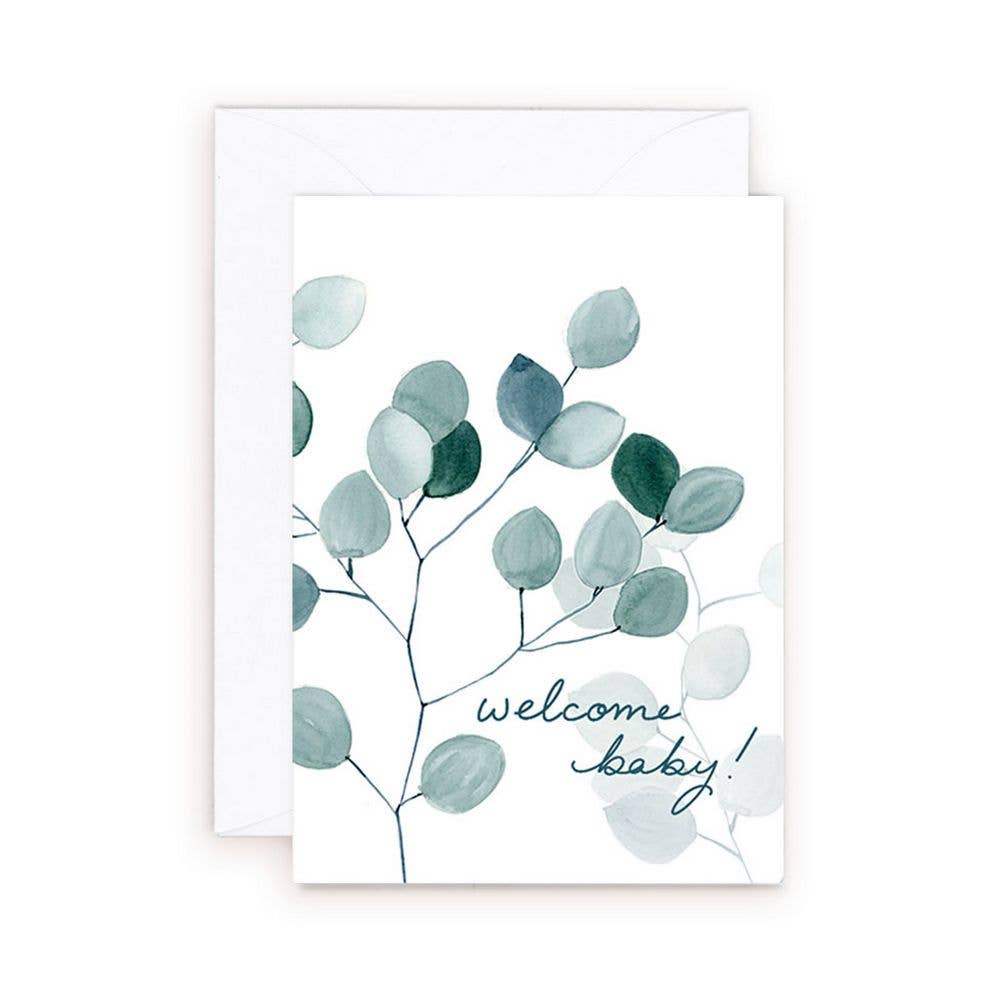 Welcome Baby Eucalyptus Mini Card