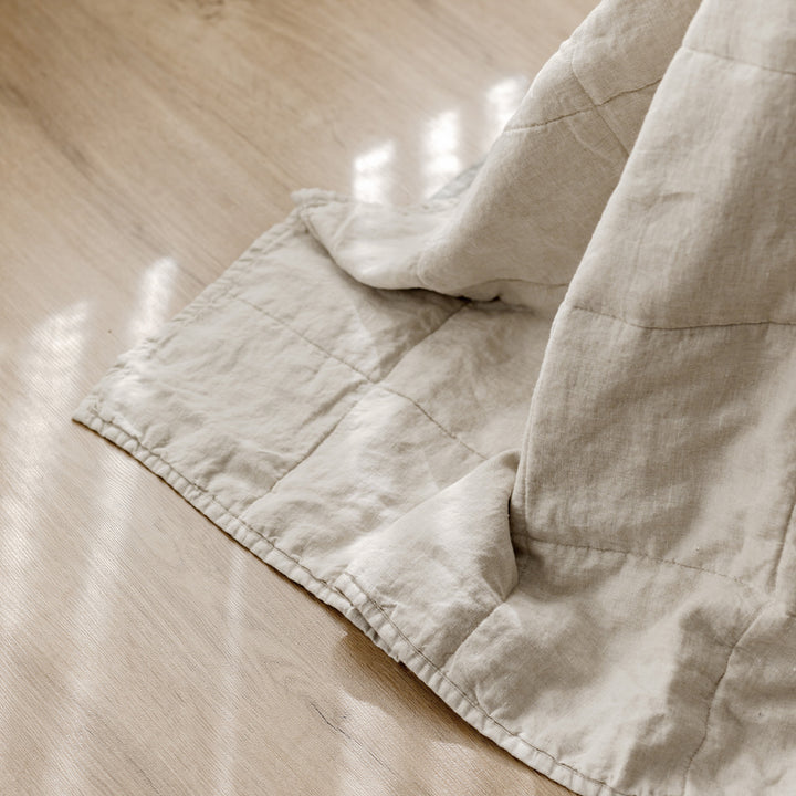 Linen Quilted Bed Cover