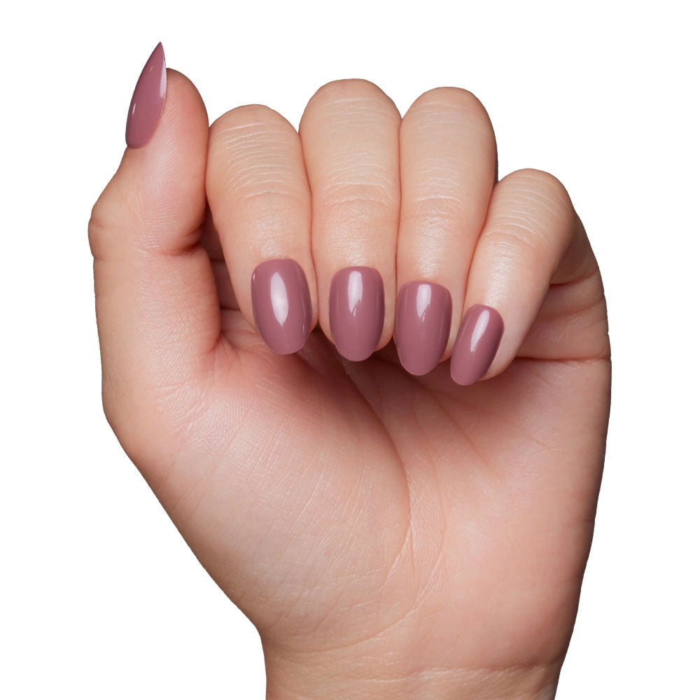 Fall Mauve Press-On Nails | Solid | Short Oval