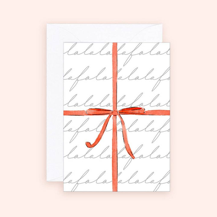 Red Bow Falala Christmas Mini Card