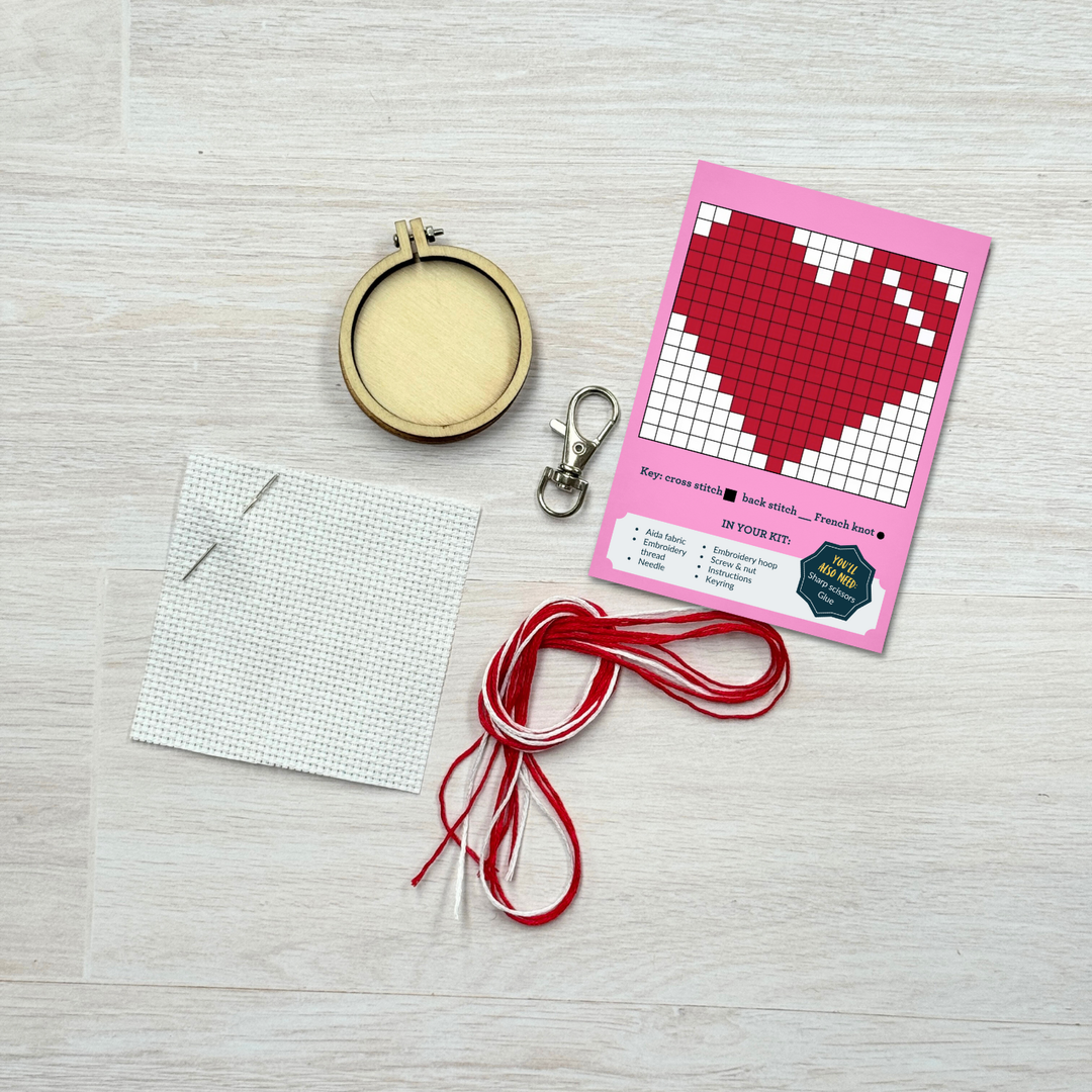 I Love You Mini Cross Stitch Kit