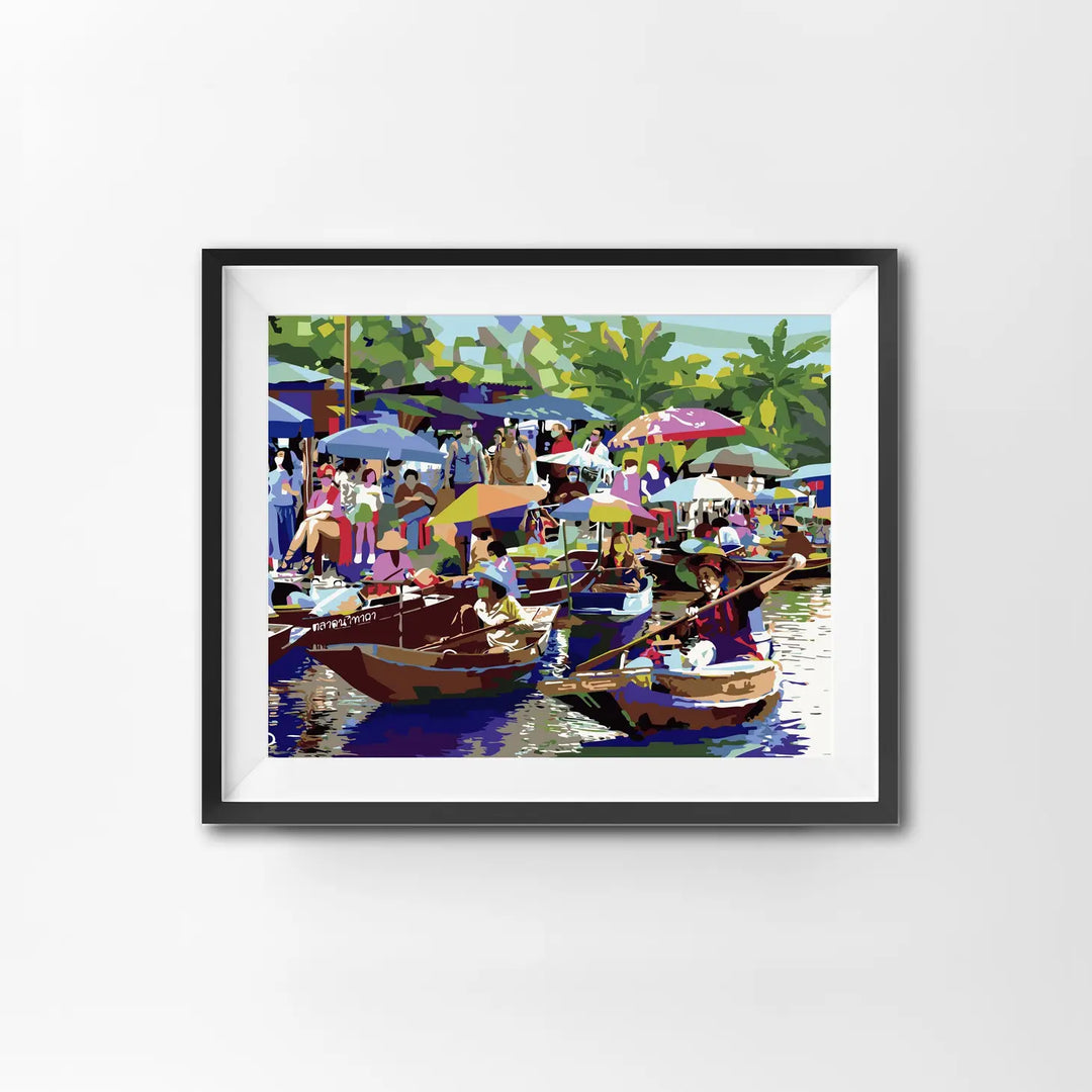 Tour the Floating Market Paint By Numbers