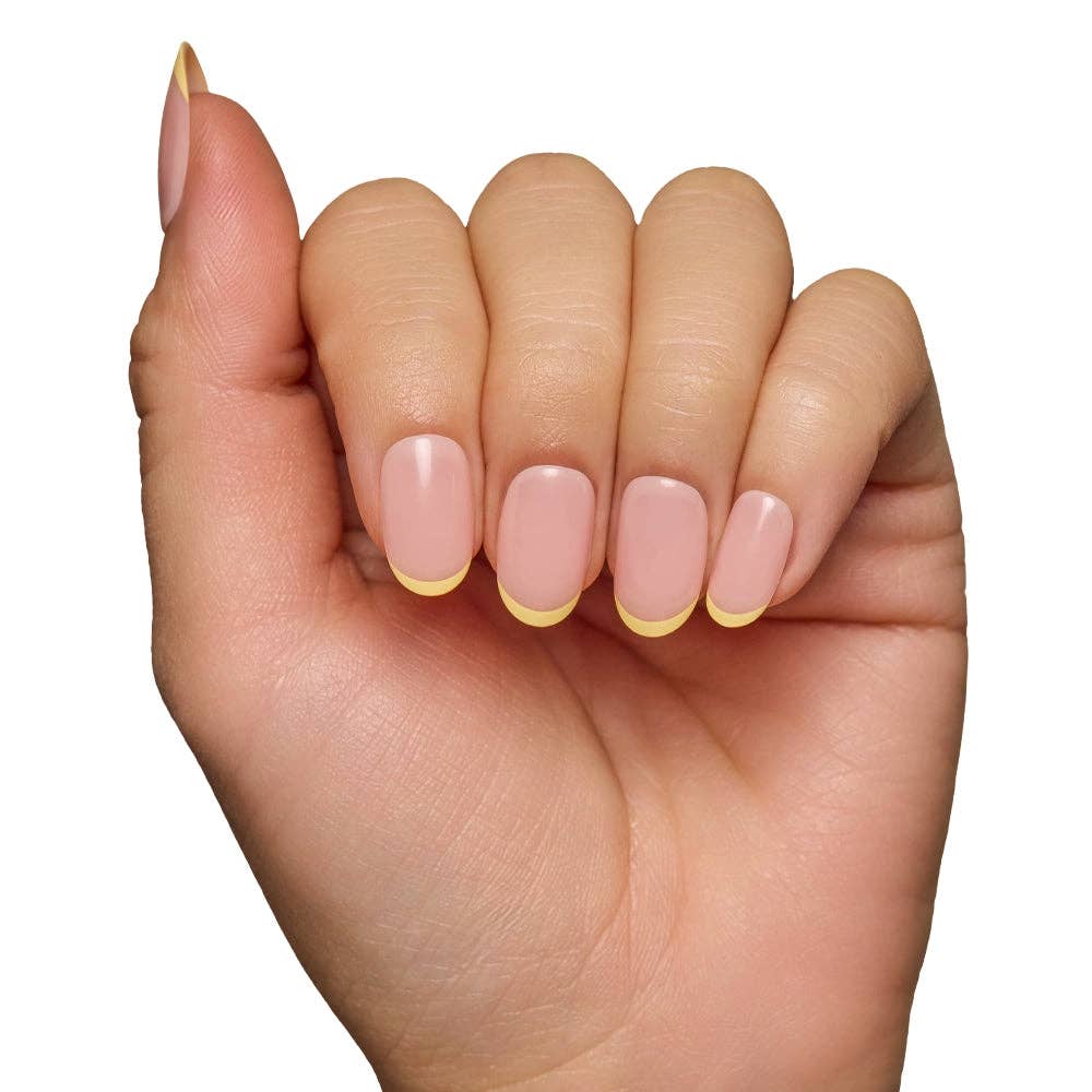 French Butter Press-On Nails | Short Round Spring Yellow