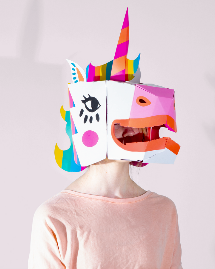 3D Kid and Adult Unicorn Mask