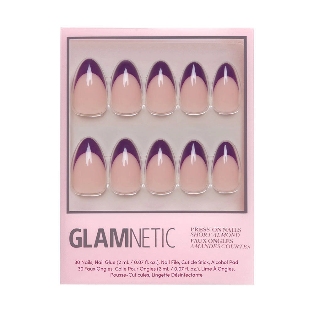 Plum Press-On Nails | Purple French Tip | Short Almond