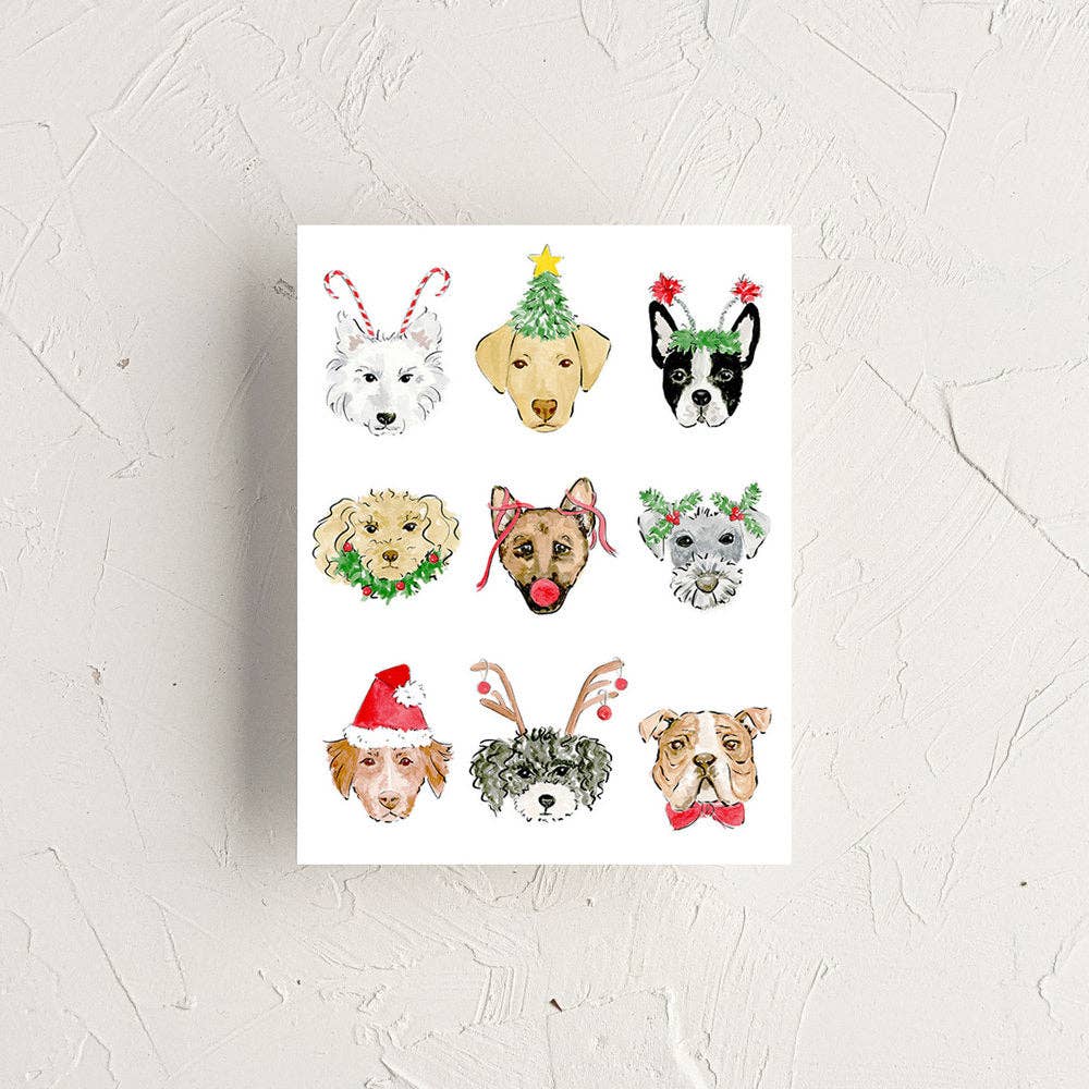 Merry Dogs Christmas Greeting Card