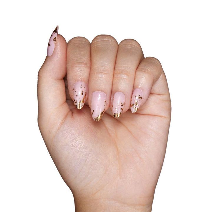 24K Press-On Nails|Gold Foil Accent