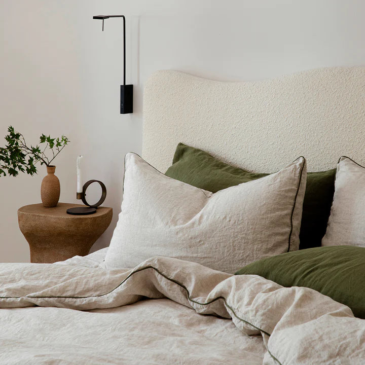 Piped Linen Duvet Cover