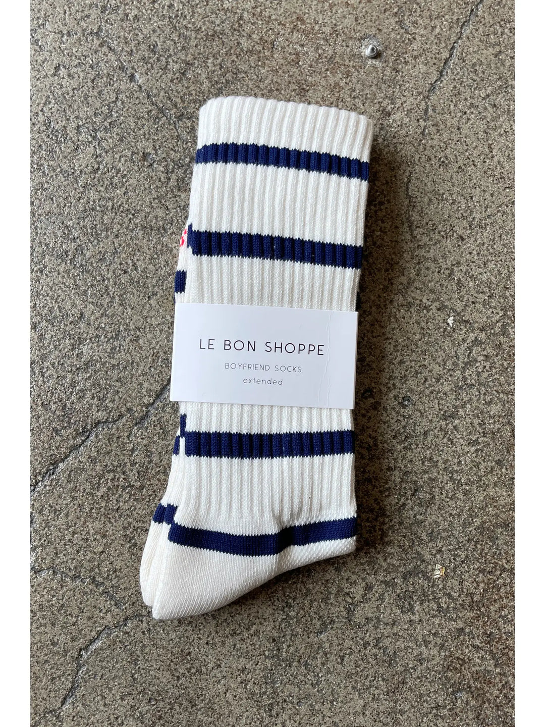 Extended Striped Boyfriend Socks