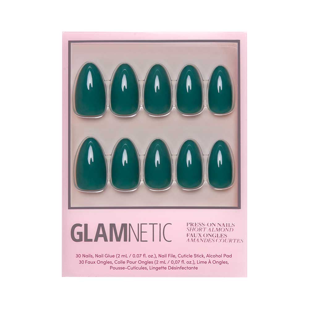 Emerald Green Press-On Nails | Solid | Short Almond