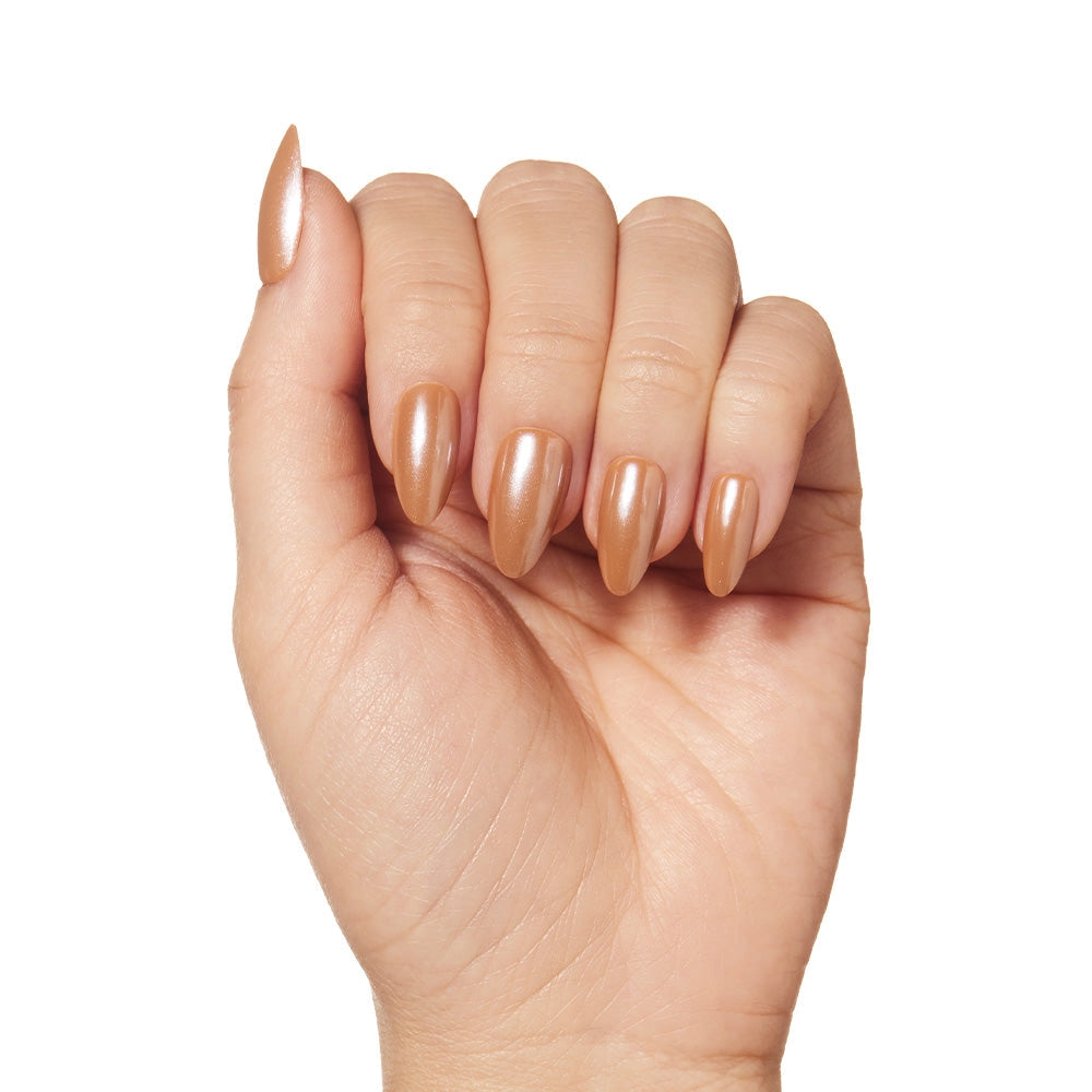 Maple Glaze Press-On Nails | Brown Taupe | Short Almond