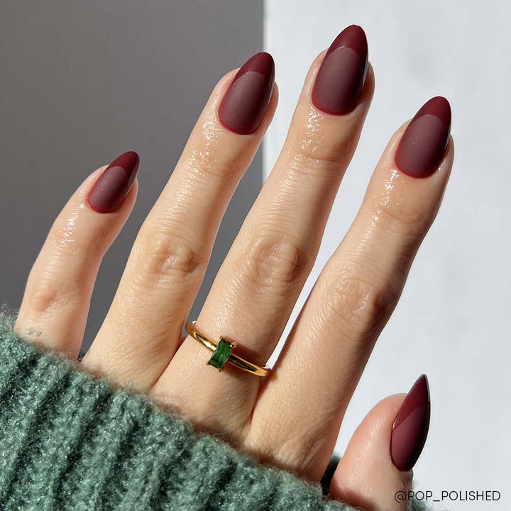 Merlot Press-On Nails | Short Almond