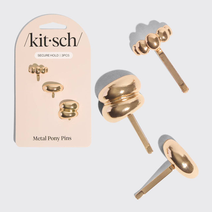 Gold Metal Pony Pins 3 pcs Set