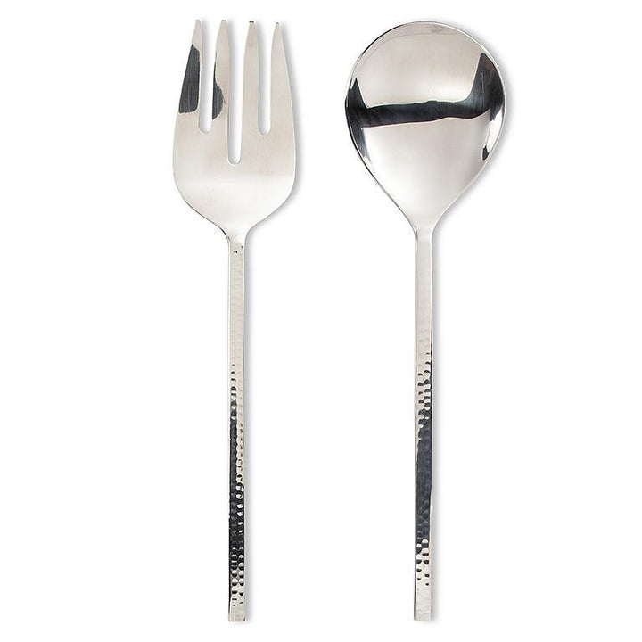 Salad Servers With Hammer Finish