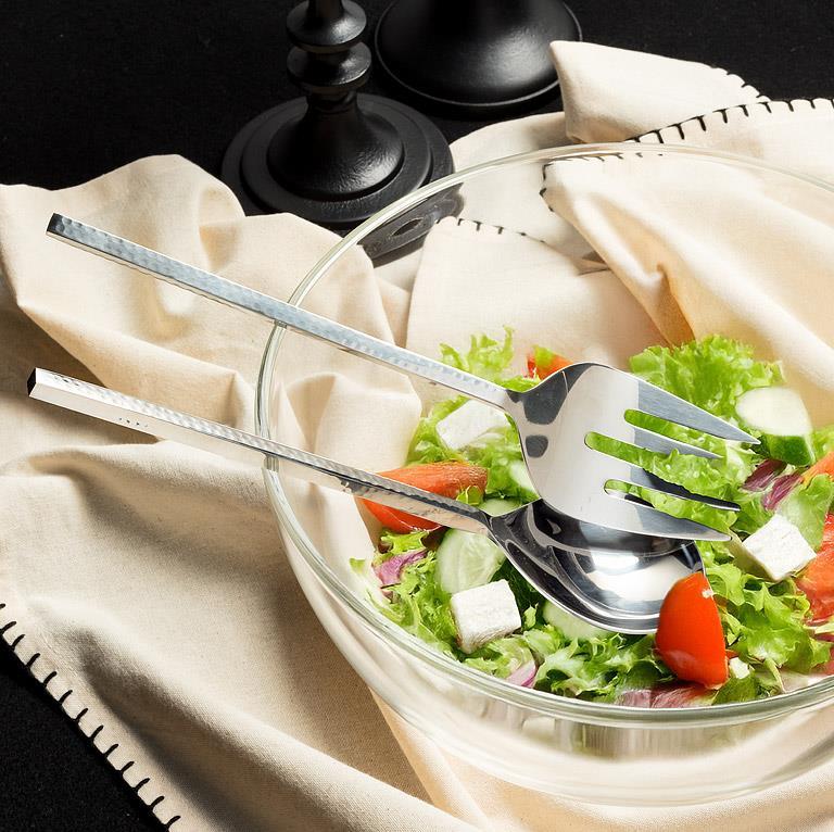 Salad Servers with Hammer Finish