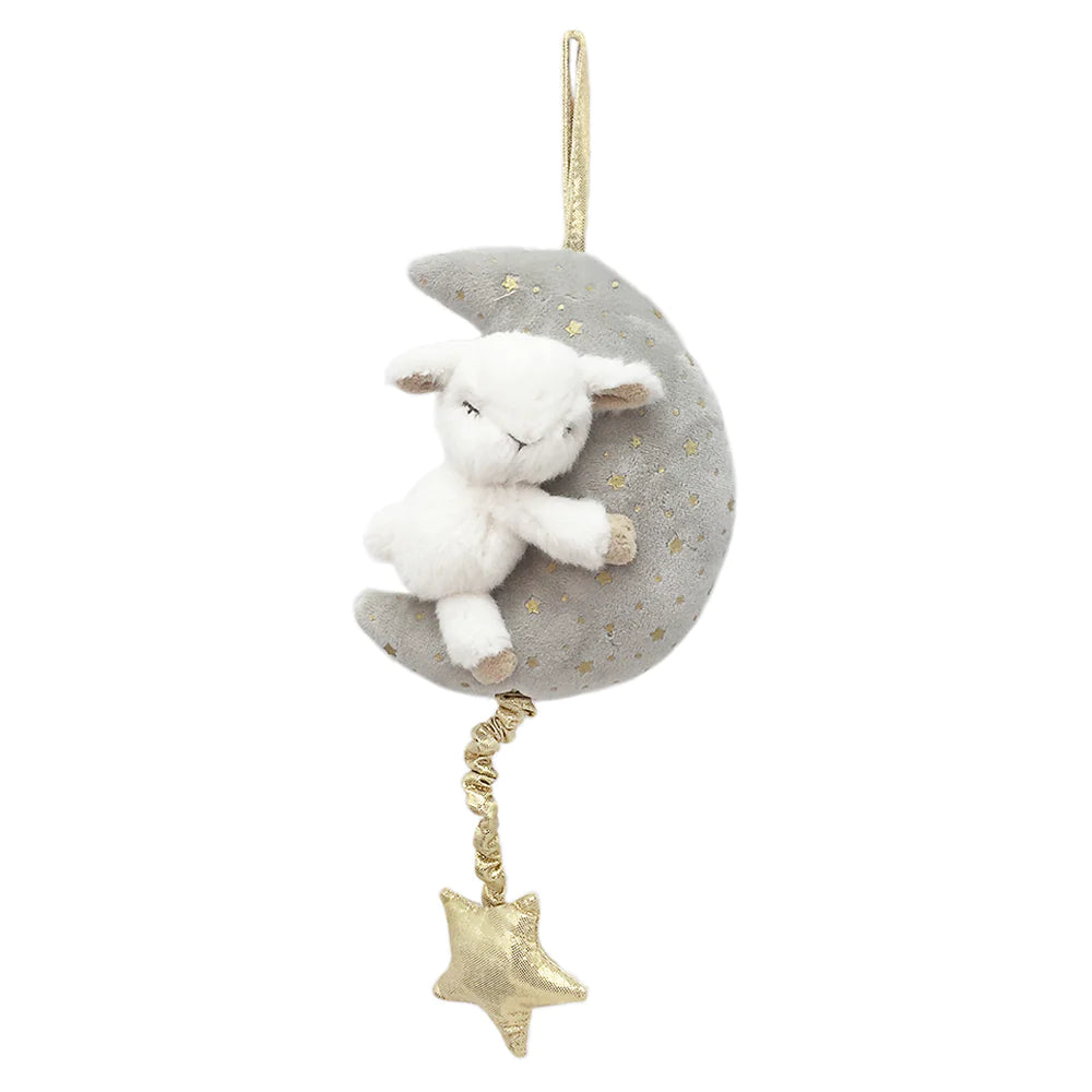 Plush Lamb and Moon Musical Mobile