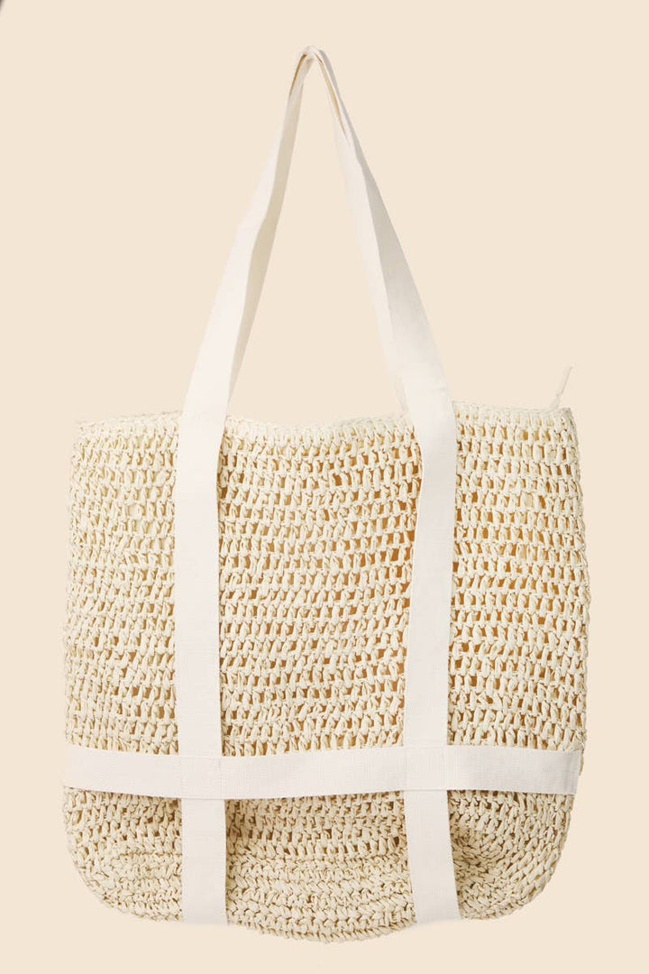 Straw Braided Hat Holder Tote Bag