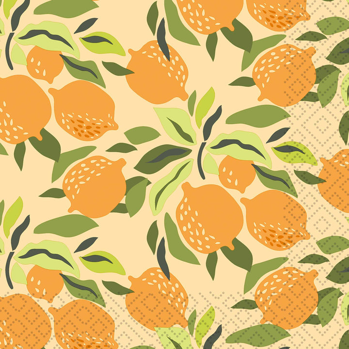 Citrus & Leaves Luncheon Napkin