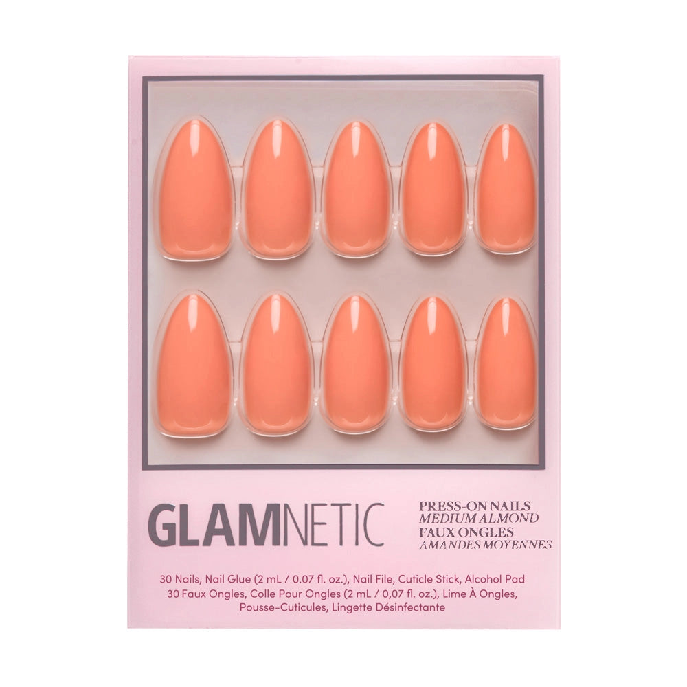 Soft Tangerine Press-On Nails | Medium Almond