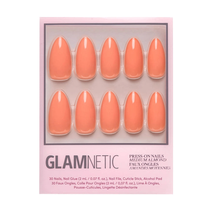 Soft Tangerine Press-On Nails | Medium Almond