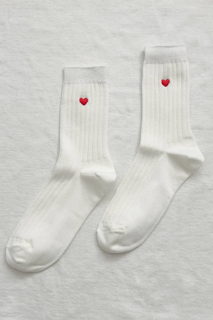 Embroidered Her Socks - Mercerized Combed Cotton Rib