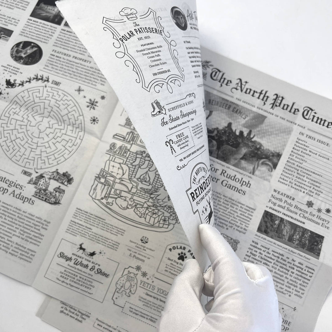 North Pole Times Newspaper Gift Wrap