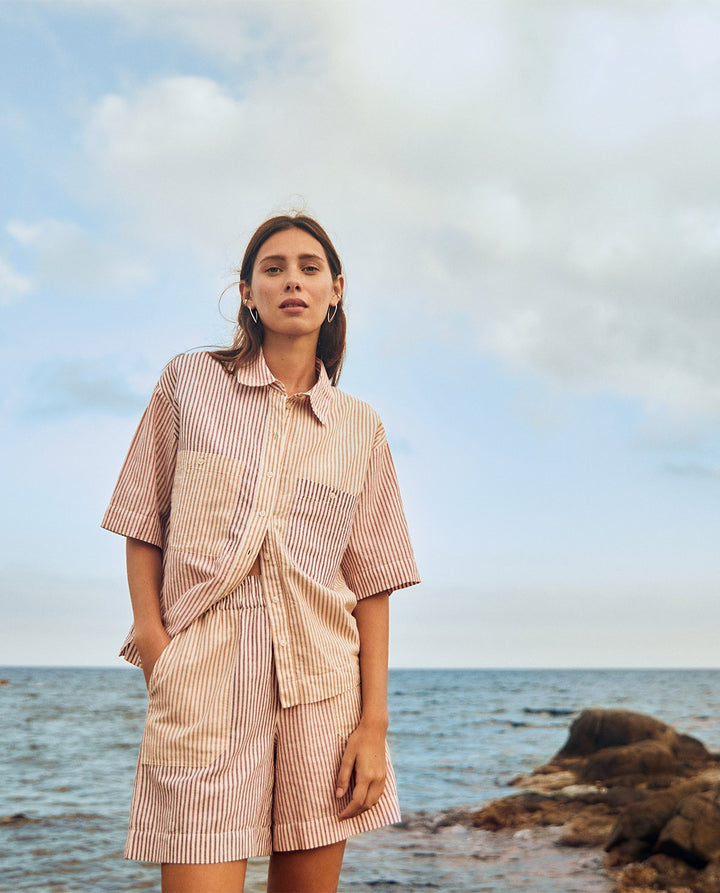 Striped Linen Shorts