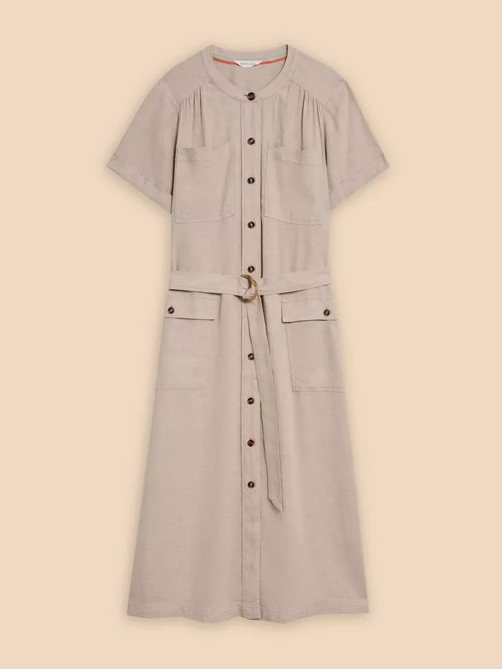 Hazel Linen Blend Shirt Dress