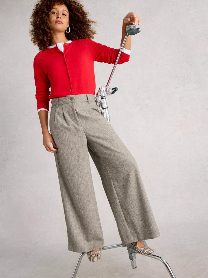 Sasha Wide Leg Tweedy Trousers