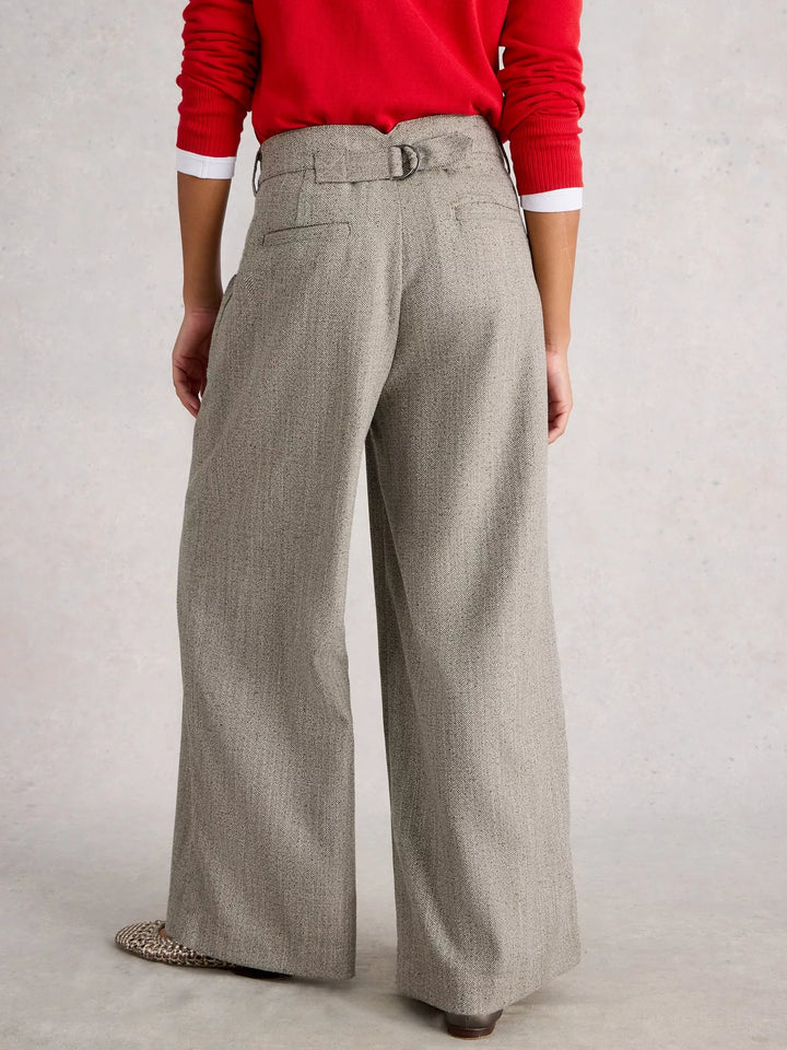 Sasha Wide Leg Tweedy Trousers