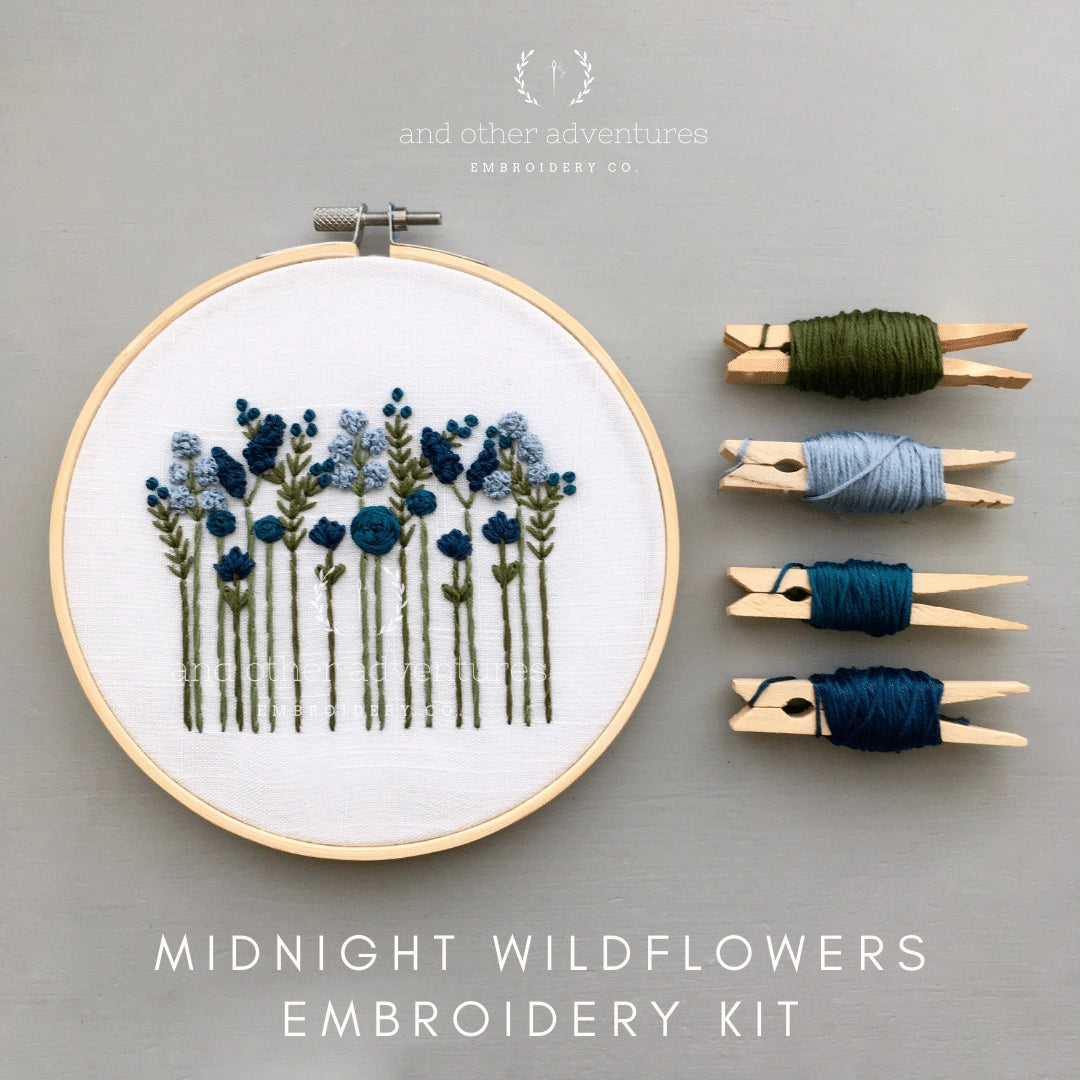 Embroidery Kit | Midnight Wildflowers