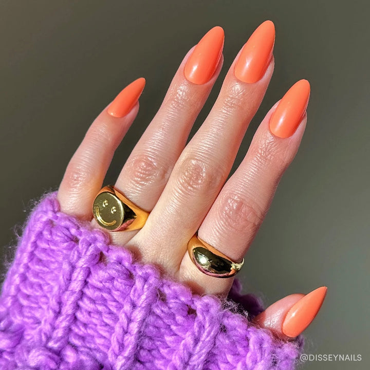 Soft Tangerine Press-On Nails | Medium Almond