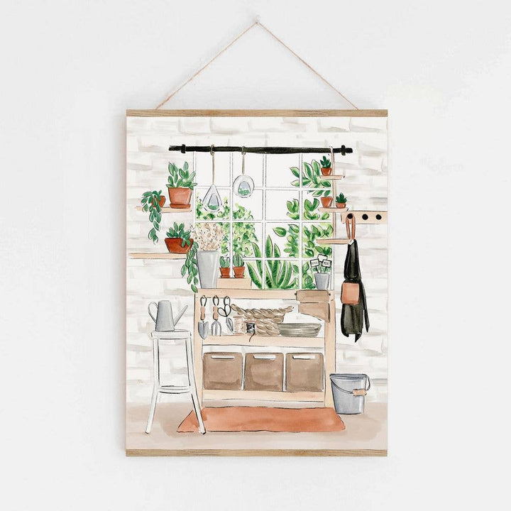 Greenhouse Gardeners Botanical Art Print