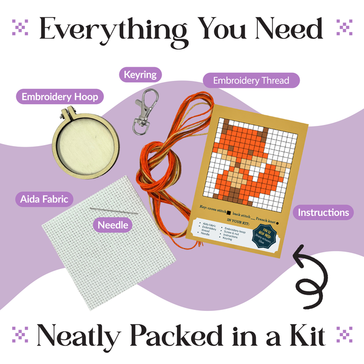 For Fox Sake! Mini Cross Stitch Kit