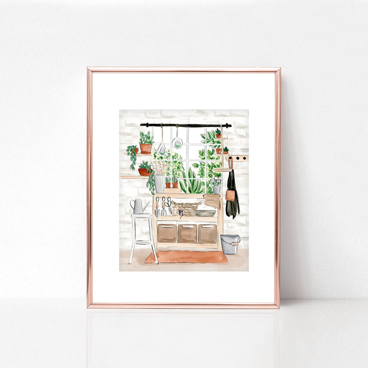 Greenhouse Gardeners Botanical Art Print