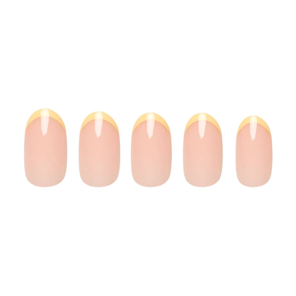 French Butter Press-On Nails | Short Round Spring Yellow