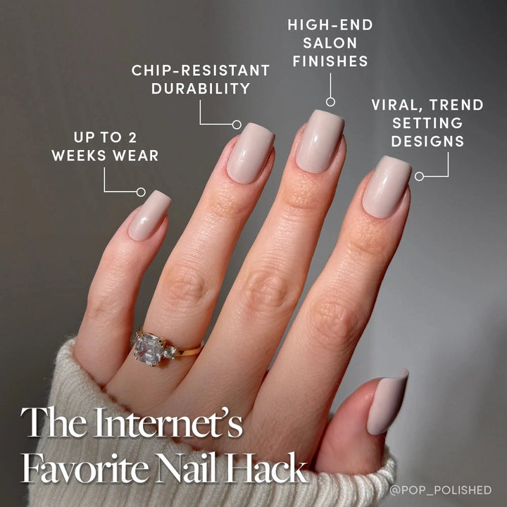Bare Bliss Press-On Nails | Medium Square | Grey Nude