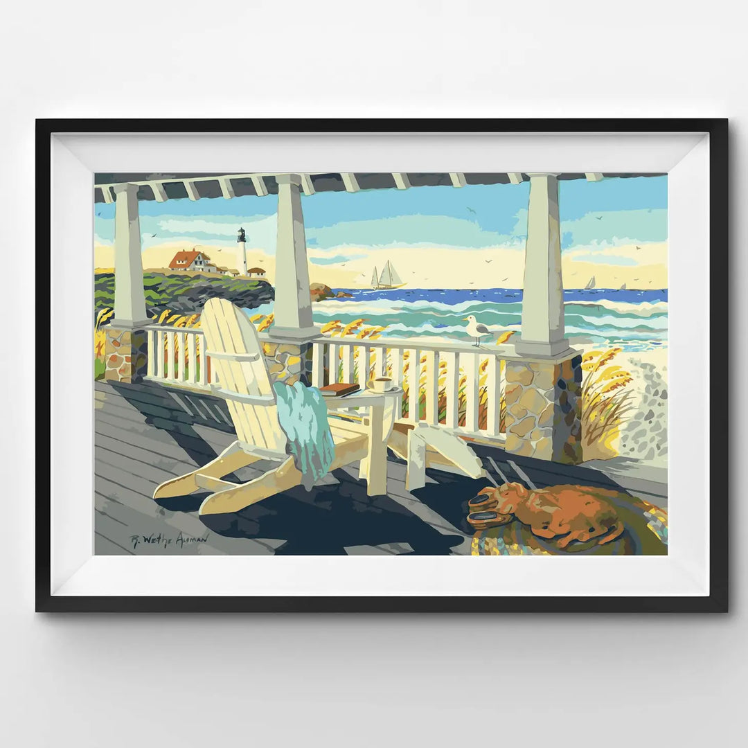 Morning Coffee At the Beach House Paint By Numbers