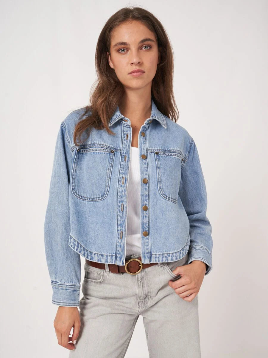 Soft Cropped Denim Jacket