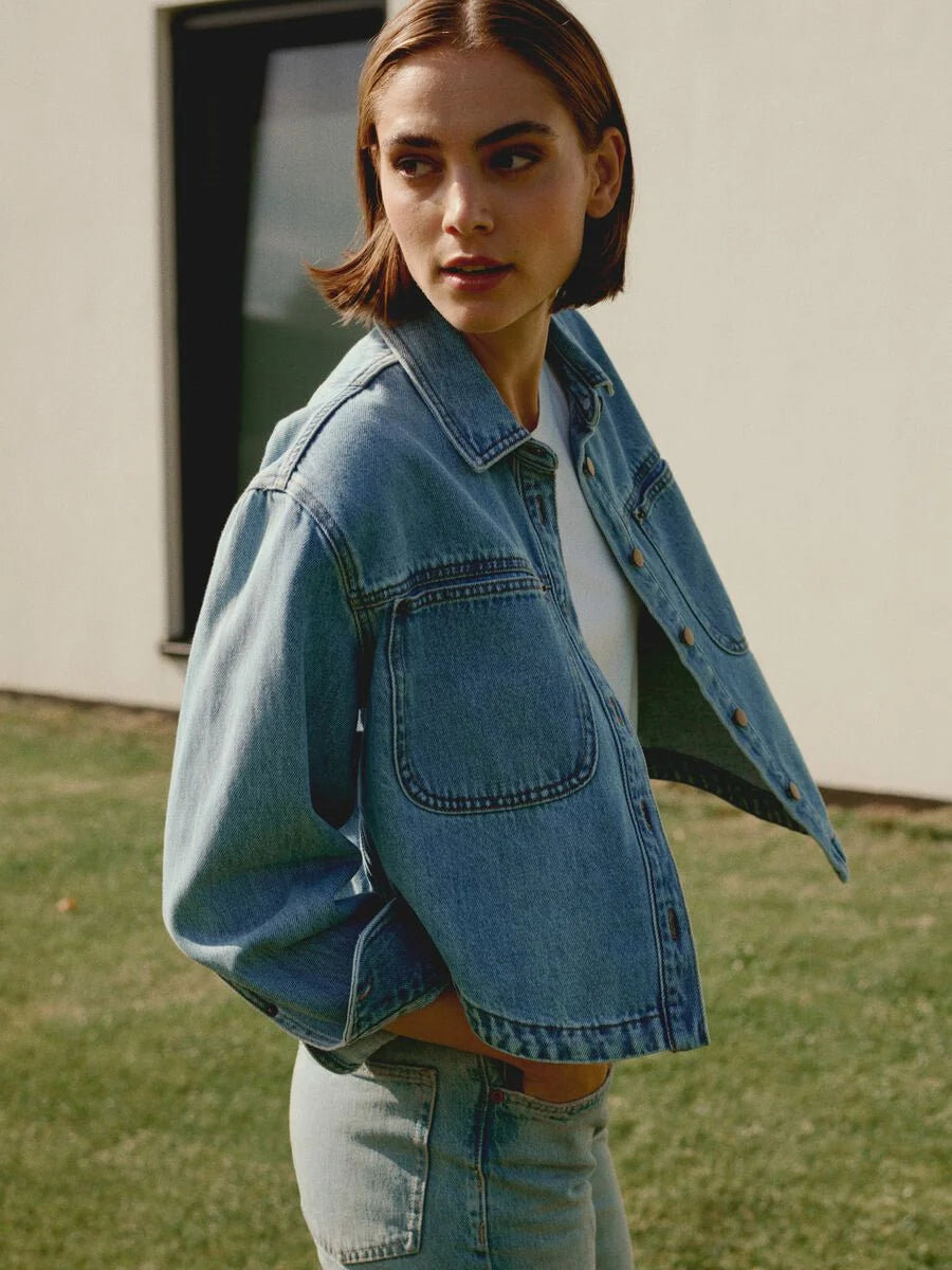 Soft Cropped Denim Jacket