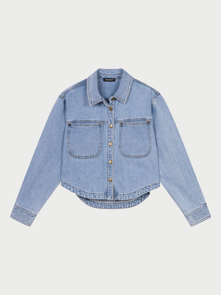 Soft Cropped Denim Jacket