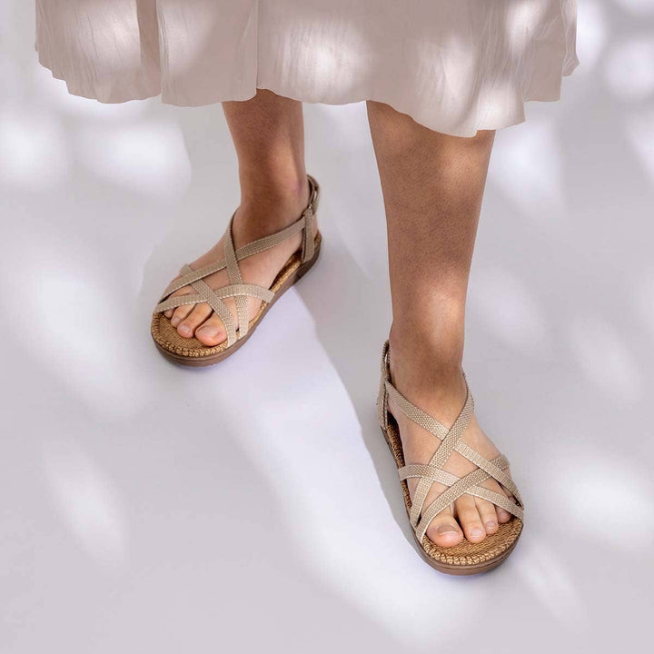 Shangies Women #2 Jute Sandal – Pearly Shades (Beige)