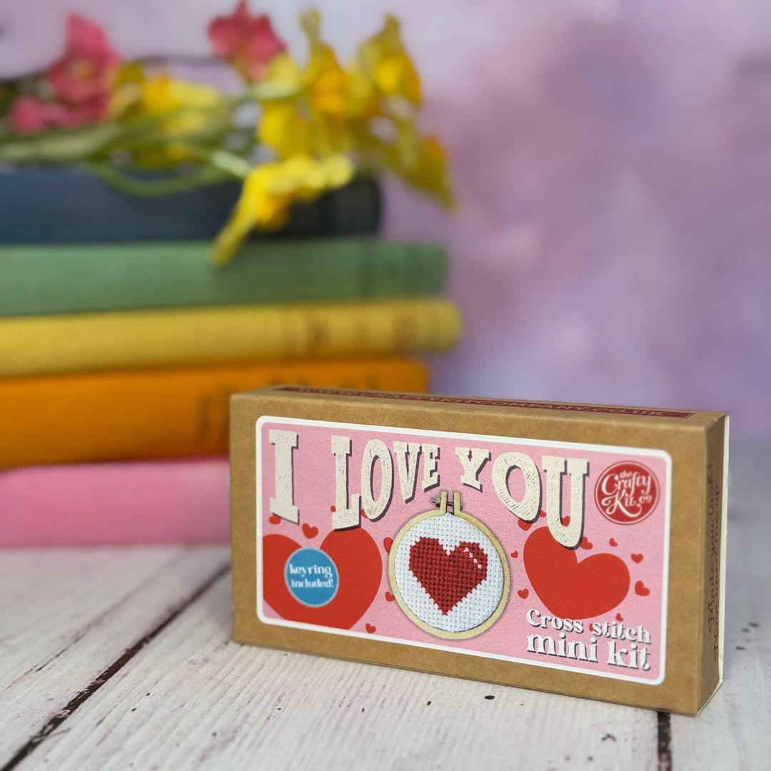 I Love You Mini Cross Stitch Kit