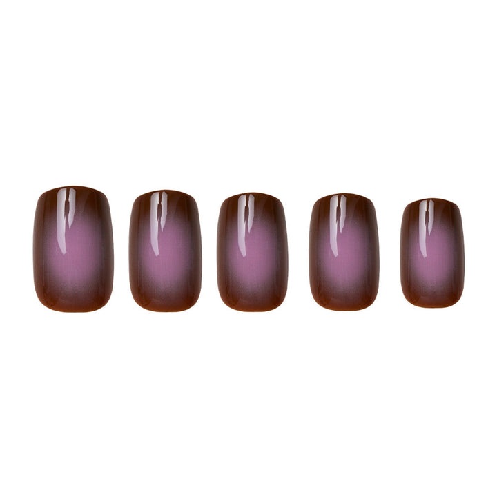 Eclipse Press-On Nails| Brown Aura Hue | Short Squoval Shape