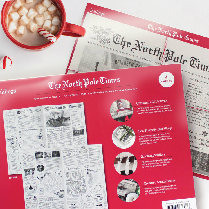 North Pole Times Newspaper Gift Wrap