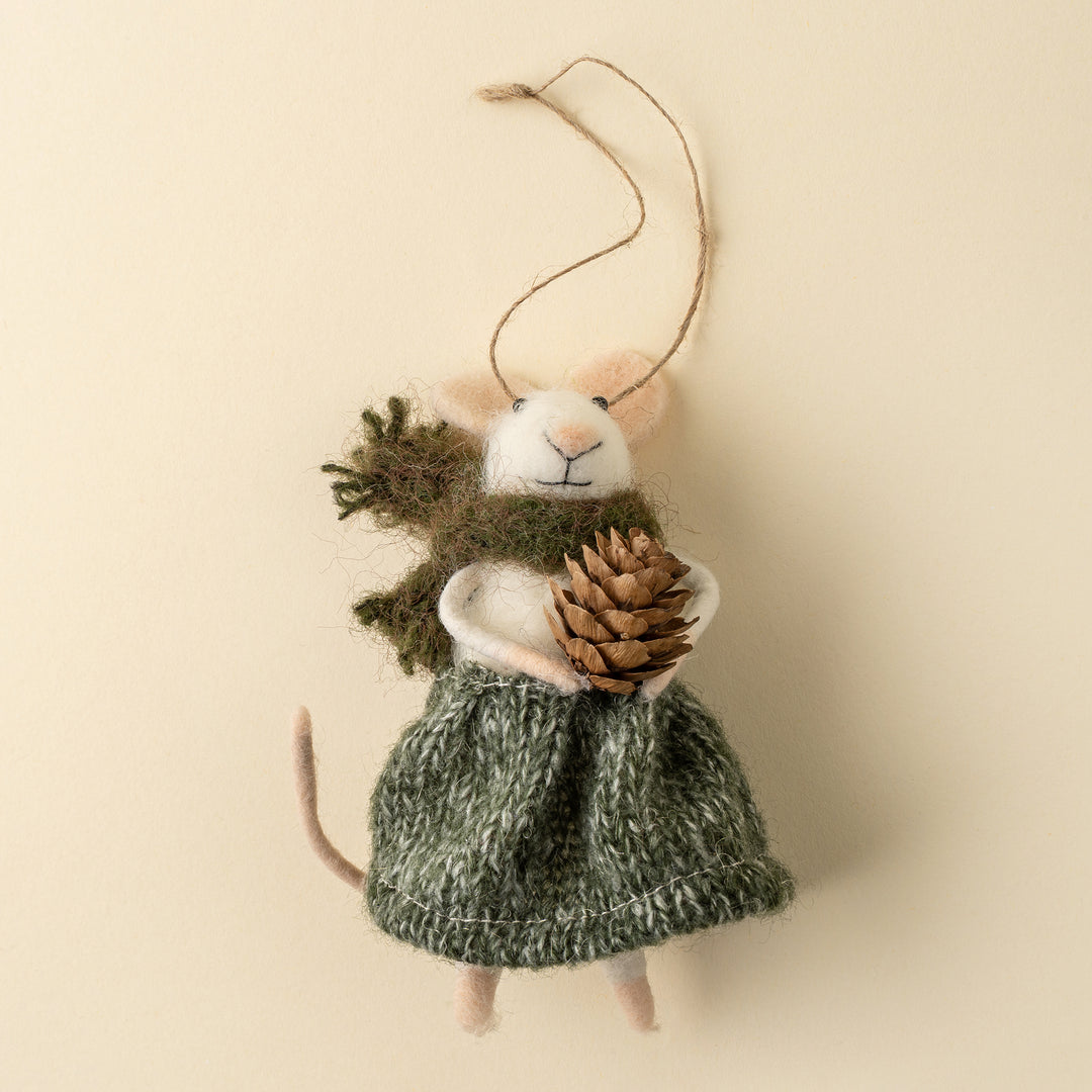 Pinecone Patrice Mouse Ornament