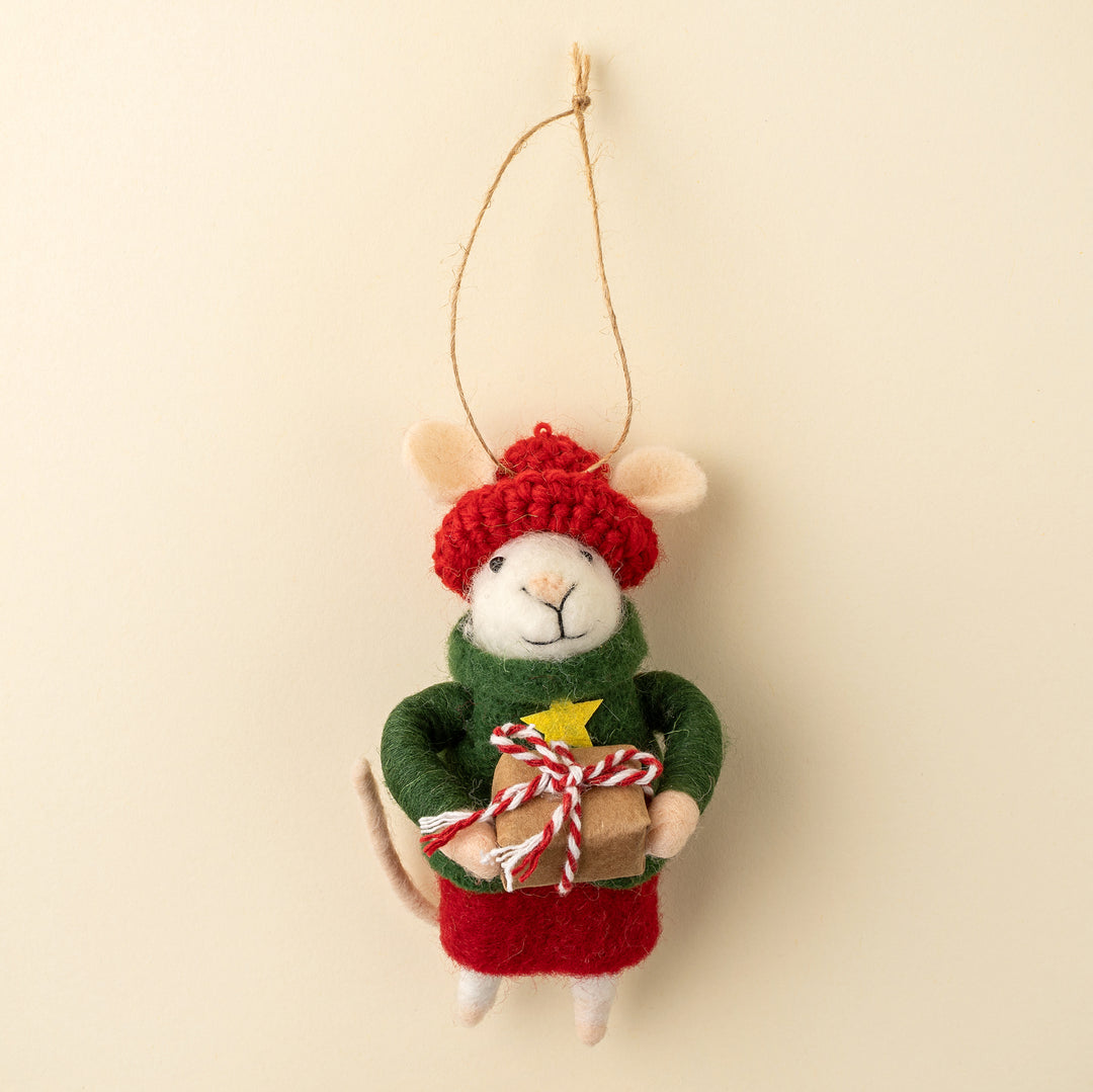 Gift-Giving Gertie Mouse Ornament