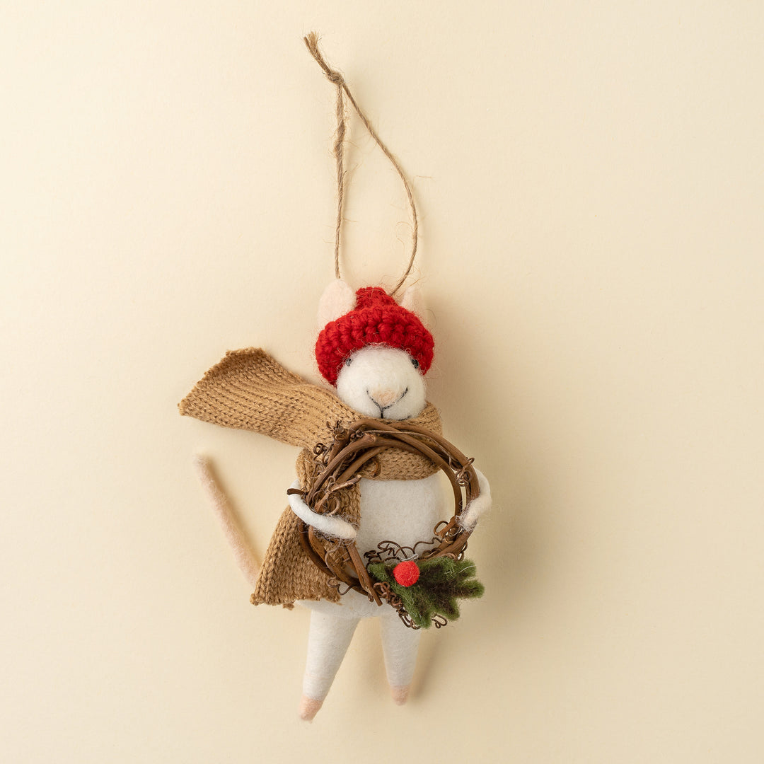 Willow Wreath Wilma Mouse Ornament