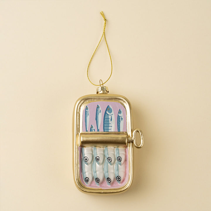 Sardine Tin Glass Ornament